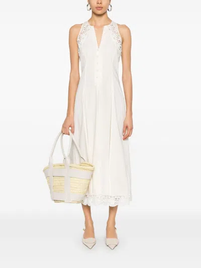 Twinset Twin-set Flowy White Midi Dress