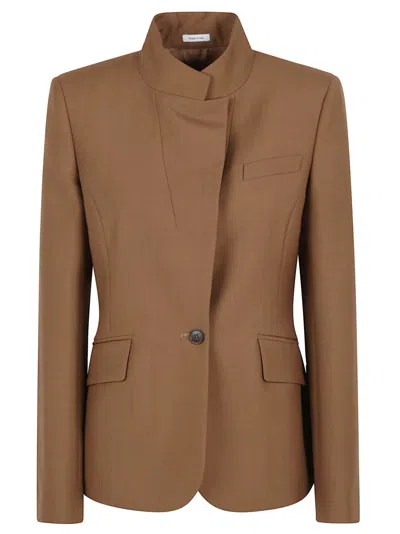 Alexander Mcqueen Tailored Wool Jacket With Structured Silhouette In Brown