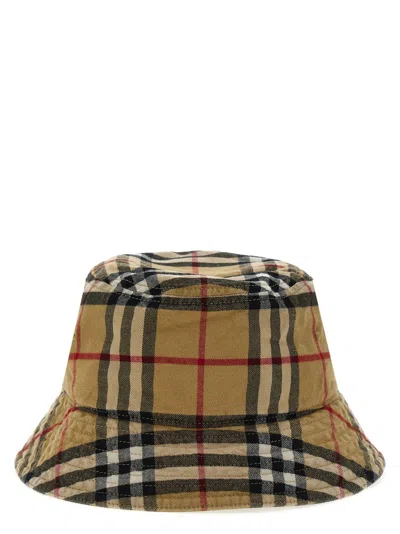 Burberry Bucket Hat Check Hats Beige