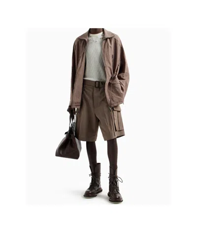 Emporio Armani Workwork Bermuda Shorts In Neutral