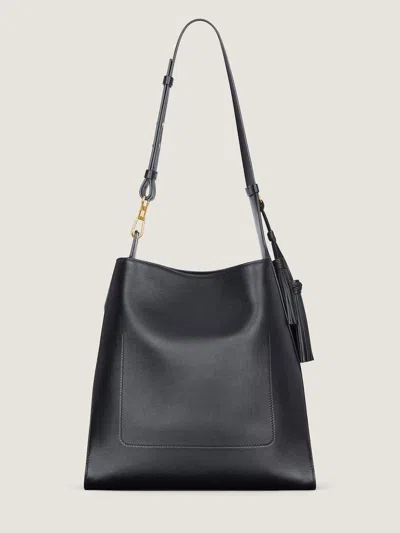 Givenchy Day Medium Tasseled Leather Shoulder Bag In Black