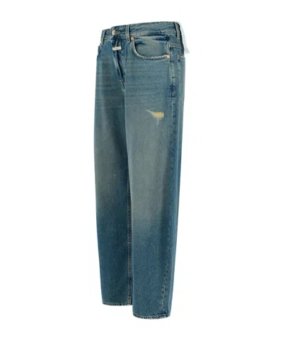 Closed Jazzie Rigid Mid-rise Barrel-leg Jeans In Blue