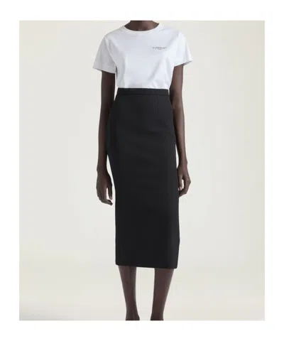 Givenchy Mid-length Kick Back Skirt In Cady