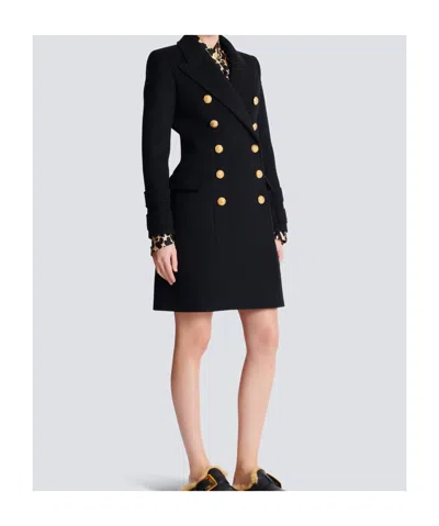 Balmain 10 Buttons Coat In Virgin Wool And Cashmere Women In Black