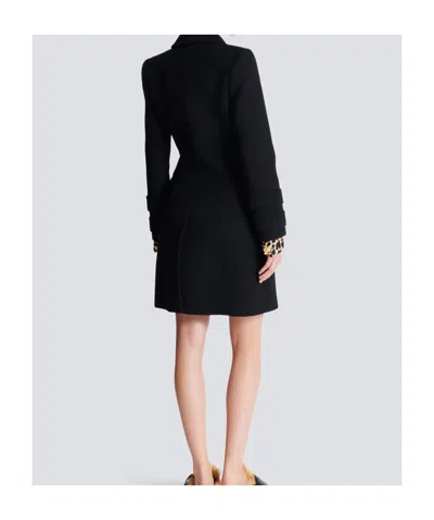 Balmain 10 Buttons Coat In Virgin Wool And Cashmere Women In Black