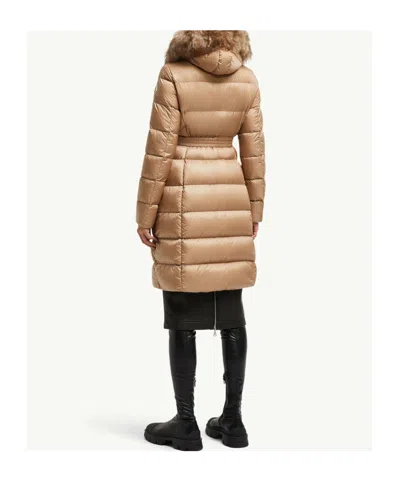 Moncler Doudoune Longue À Capuche Bordée De Shearling Boedic
