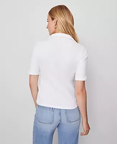 Ann Taylor Weekend Collection Split Neck Polo Top