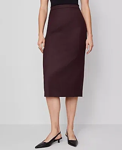 Ann Taylor Twill Column Midi Skirt