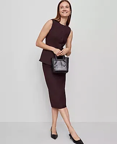 Ann Taylor Twill Column Midi Skirt