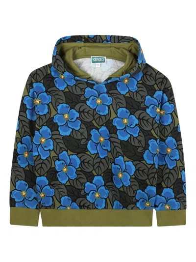Kenzo Floral-print Hoodie In Multi