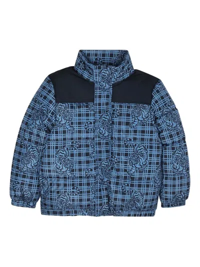 Kenzo Tiger-print Puffer Jacket In Blue