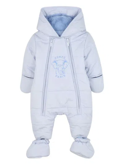 Kenzo Padded Zip-up Snowsuit In Blue