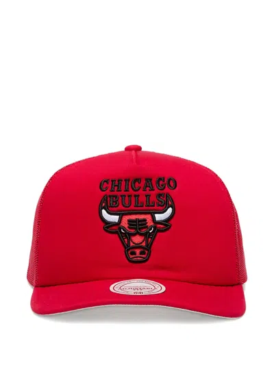 Mitchell & Ness Chicago Bulls Core Evergreen Trucker Cap In Red