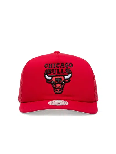 Mitchell & Ness Chicago Bulls Core Evergreen Trucker Cap In Red