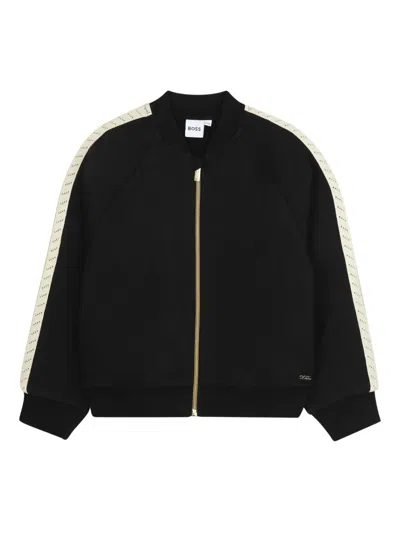 Bosswear Zip-up Raglan-sleeve Sweatshirt In Black