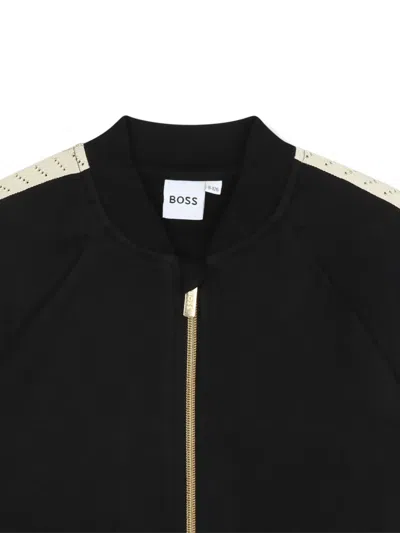 Bosswear Zip-up Raglan-sleeve Sweatshirt In Black