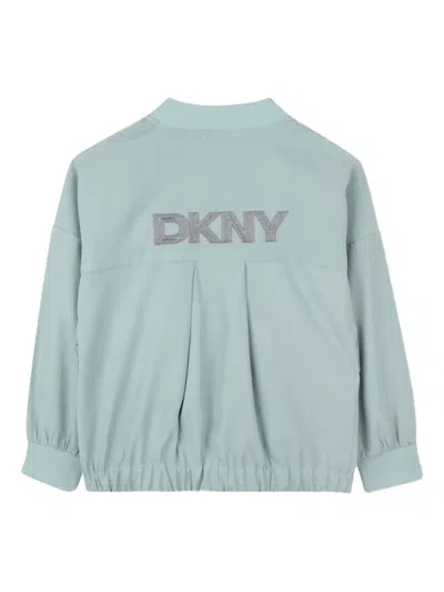 Dkny Pleated-back Bomber Jacket In Blue