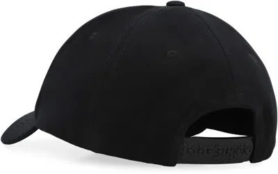 Palm Angels Black Baseball Cap With White Logo Print