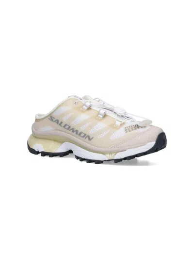 Mm6 Maison Margiela X Salomon White And Beige Sneakers