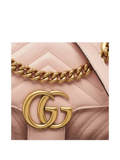 Pre-owned Gucci Gg Marmont Chevron Chain-strap Shoulder Bag In Pink