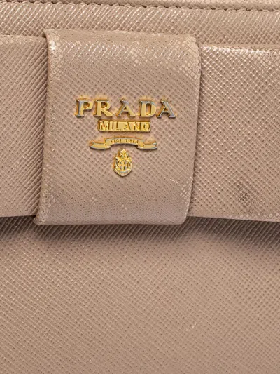Pre-owned Prada 2024 Bow Leather Wallet