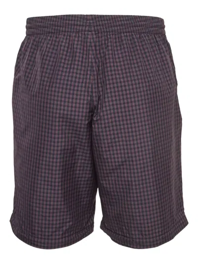Pre-owned Balenciaga Check-print Shorts In Blue