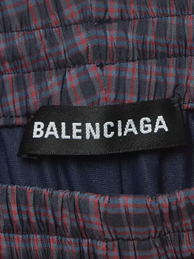 Pre-owned Balenciaga Check-print Shorts In Blue