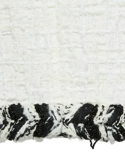Pre-owned Chanel Tweed Braid-trim Jacket In White