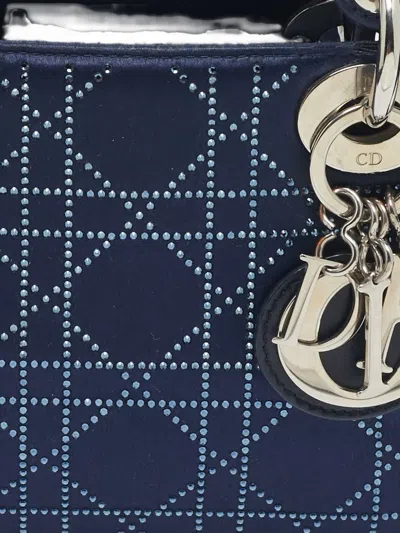 Pre-owned Dior Mini Lady  Tote Bag In Blue