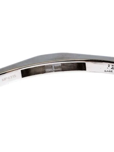 Pre-owned Fendi Ff-logo Open-cuff Bracelet In Silver