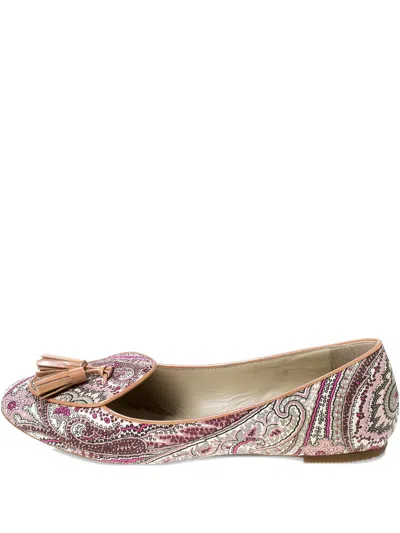 Pre-owned Etro Paisley-print Tassel Flats In Multi