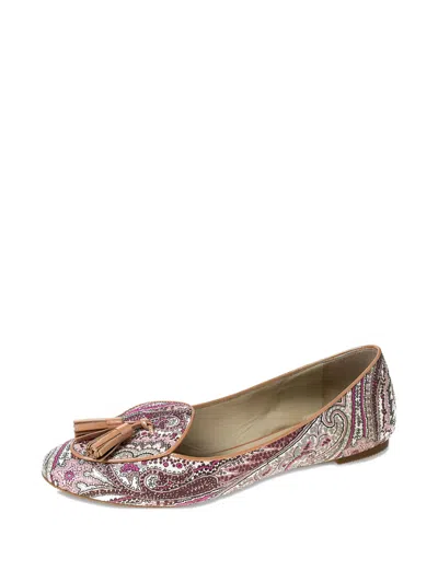 Pre-owned Etro Paisley-print Tassel Flats In Multi