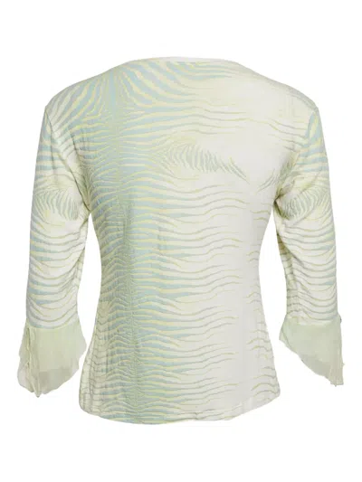 Pre-owned Roberto Cavalli Vintage Zebra-print Top In White