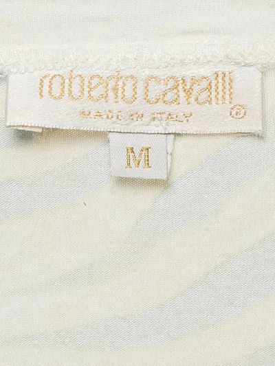 Pre-owned Roberto Cavalli Vintage Zebra-print Top In White