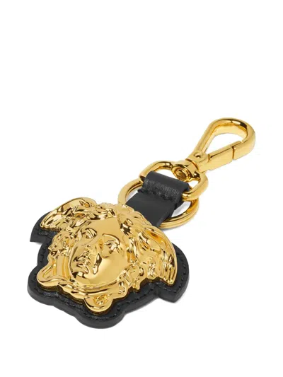Versace Medusa Head-motif Key Holder In Black
