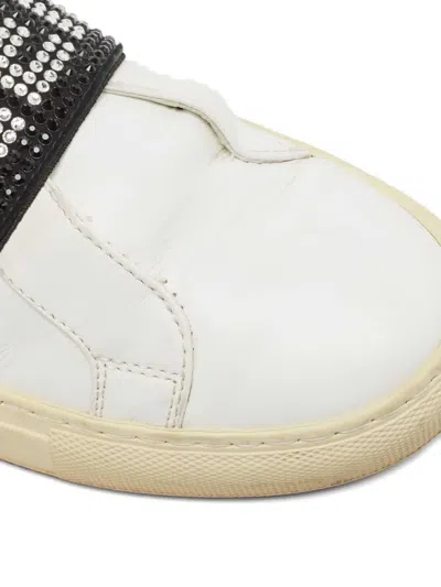 Pre-owned Philipp Plein Crystal-embellishment Leather Sneakers In White