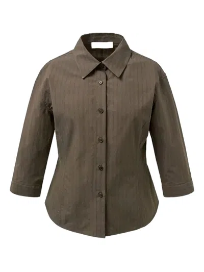 Amomento Pinstripe-pattern Shirt In Brown