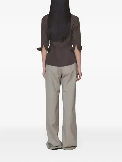 Amomento Pinstripe-pattern Shirt In Brown