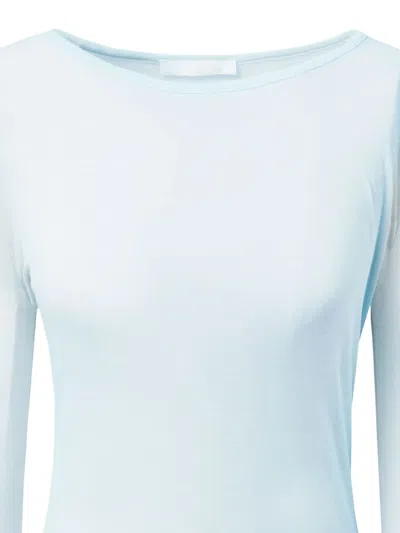 Amomento Boat Neck Top In Blue