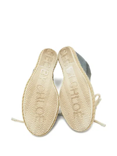 Pre-owned See By Chloé Vintage Rope-detail Wedge Pumps In Blue