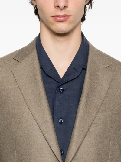 Canali Two-button Wool Blazer In Neutral