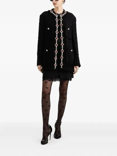 Dolce & Gabbana Crystal-embellished Jacket In Black