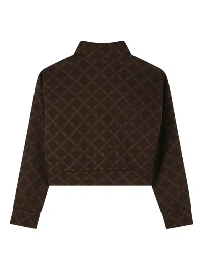 Michael Kors Diamond-pattern Sweatshirt In Brown