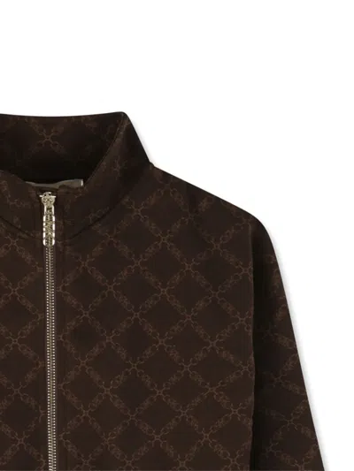Michael Kors Diamond-pattern Sweatshirt In Brown