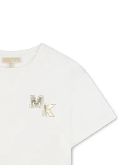 Michael Kors Logo-embellished T-shirt In Gold