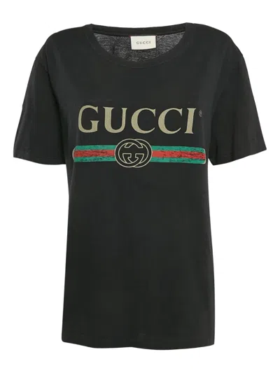 Pre-owned Gucci 2024 Logo-print T-shirt In Black