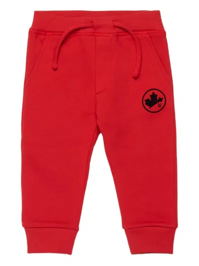 Dsquared2 Cotton Track Pants In Red
