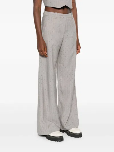 Maje Pinstriped Trousers In White