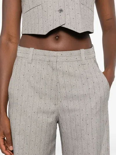 Maje Pinstriped Trousers In White