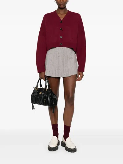 Maje Cropped Cardigan In Red